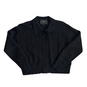 Aleeza Paris Women’s Black Wool Blend One Button Cardigan Sweater‎ Small